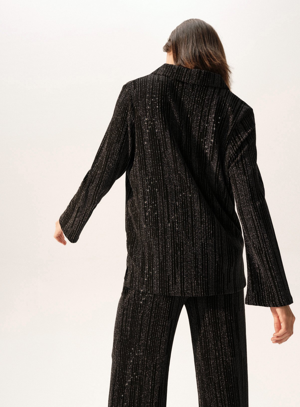 Gunmetal Shimmer Long Sleeve Co-ord Shirt 10 - Image 5 thumbnail