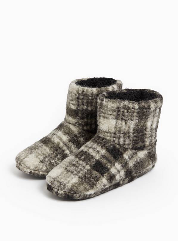 Mens grey slipper boots hotsell