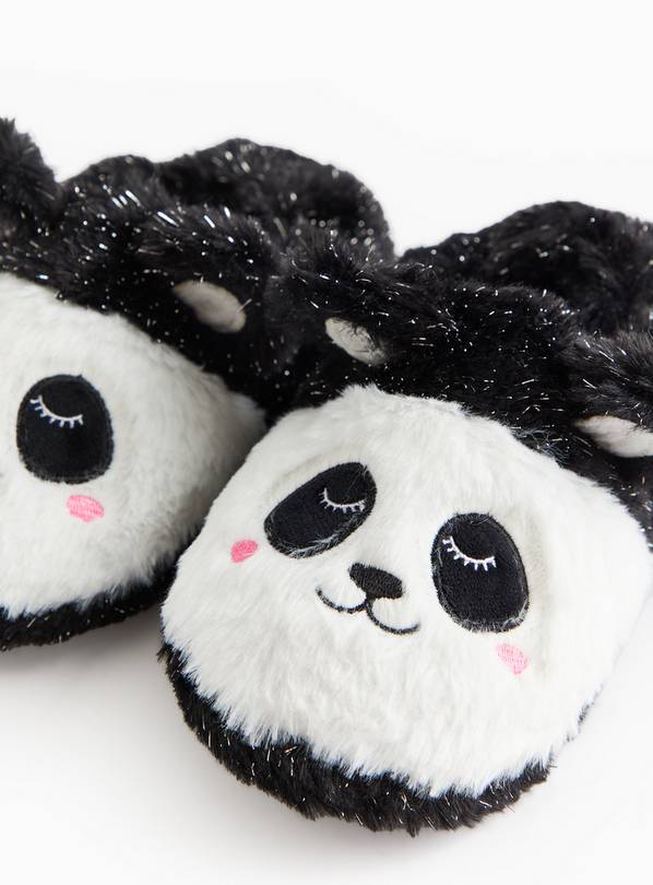 Panda Faux Fur Slippers 10-11 Infant