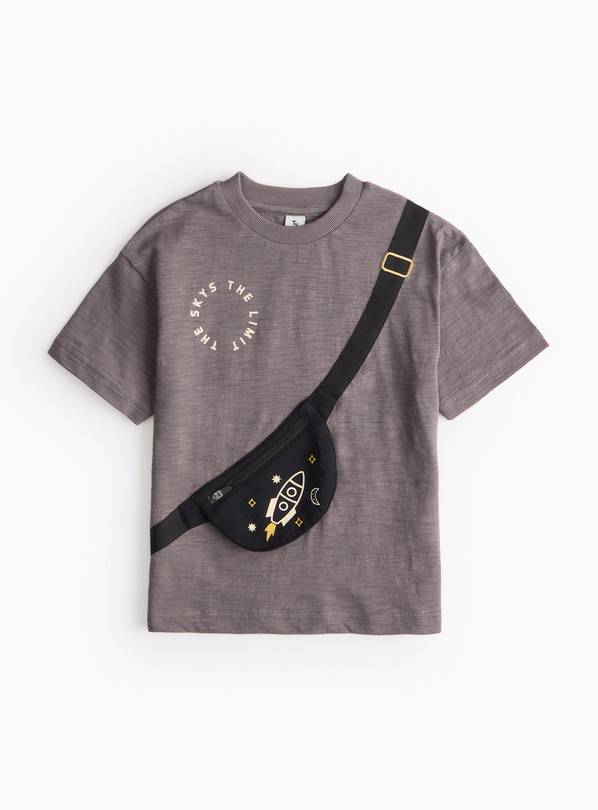 Charcoal Rocket Pouch T-Shirt 1-2 years