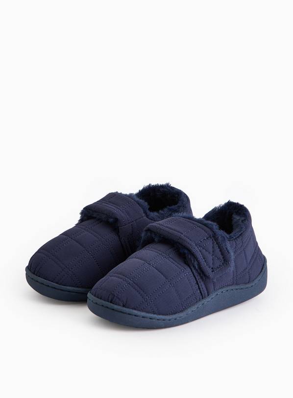 Navy Faux Fur Lined Cupsule Slippers 4-5 Infant