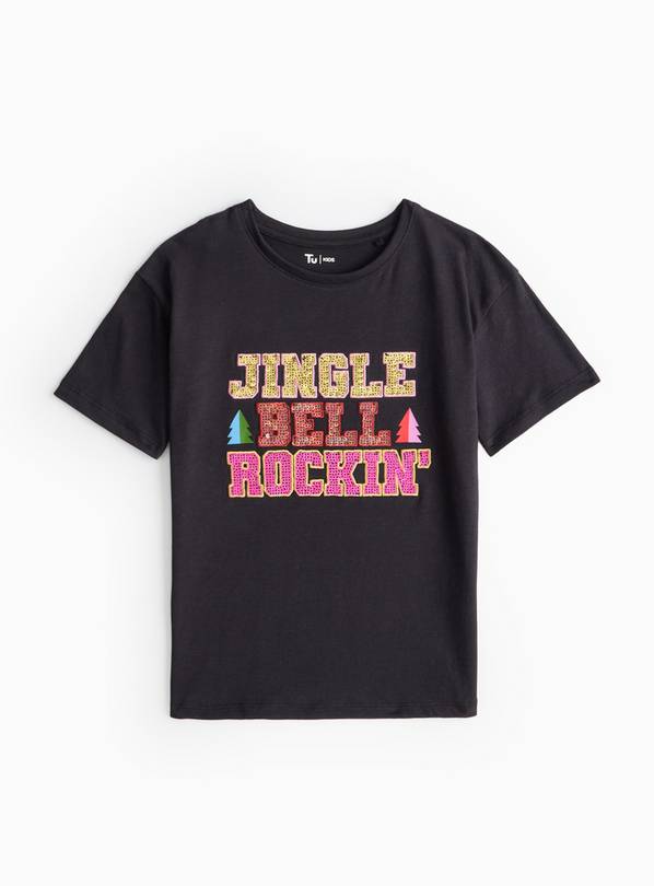 Jingle Bell Rockin' Sequin Christmas T-Shirt 8 years