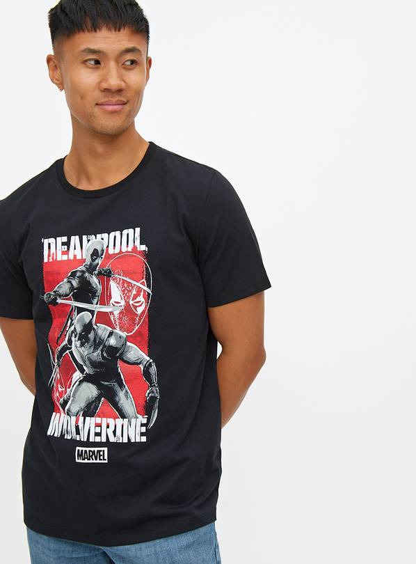 Disney Deadpool Black Graphic T-Shirt L