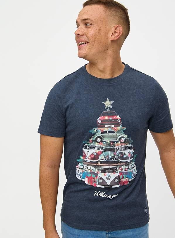 Volkswagen Christmas Tree Camper Van Printed T-Shirt XXXXL