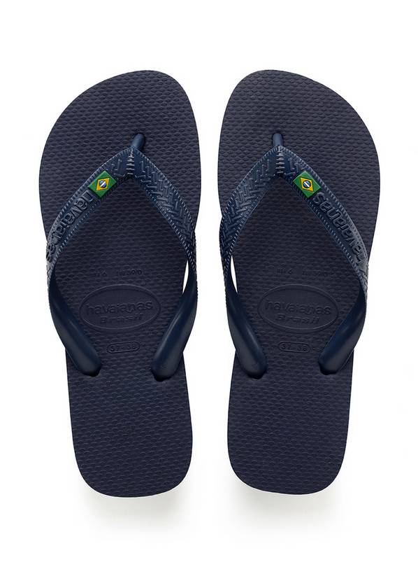  HAVAIANAS Brasil Flip Flops Navy Blue 43/44