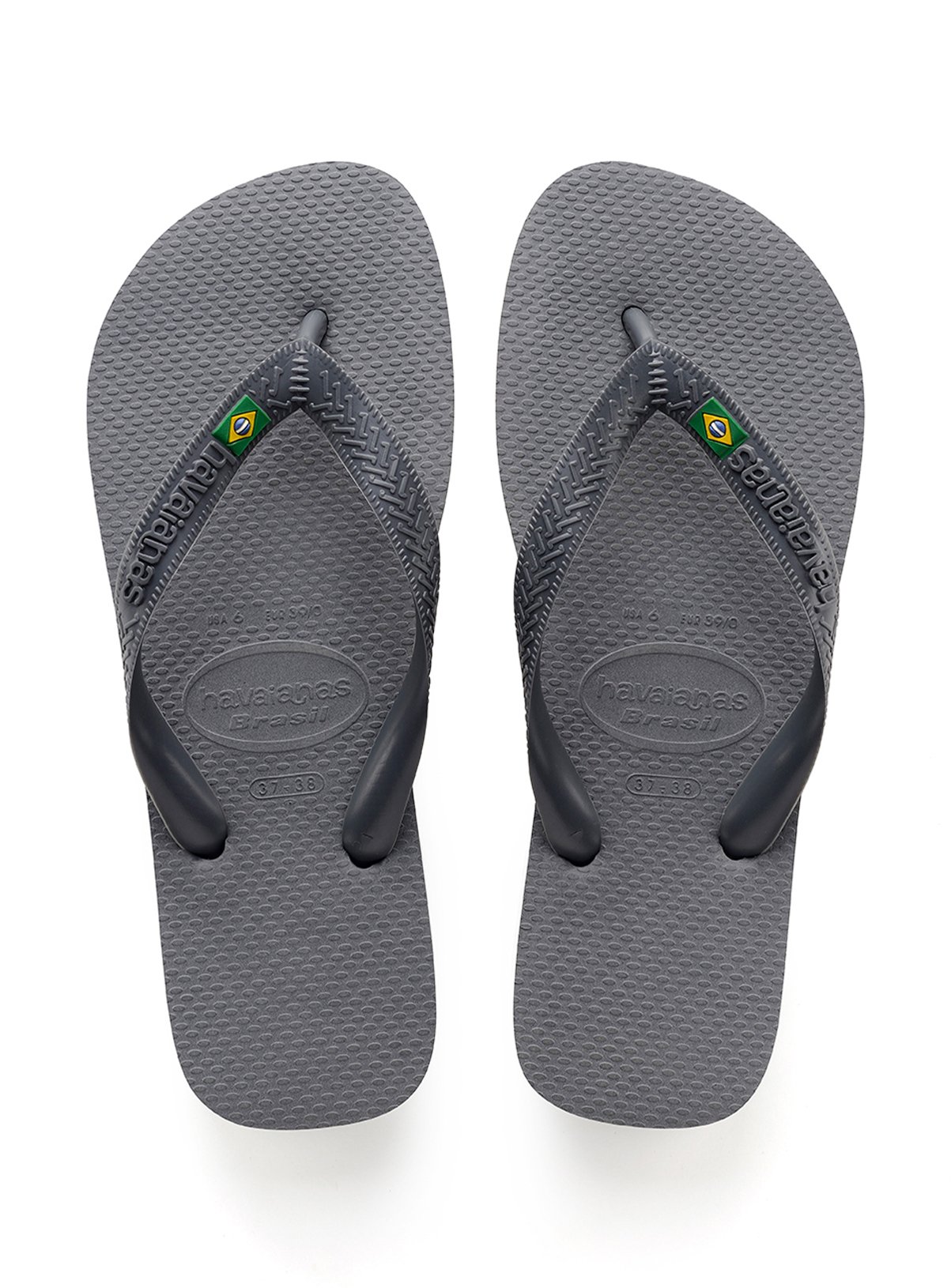  HAVAIANAS Brasil Flip Flops Steel Grey 41/42 - Image 1 thumbnail