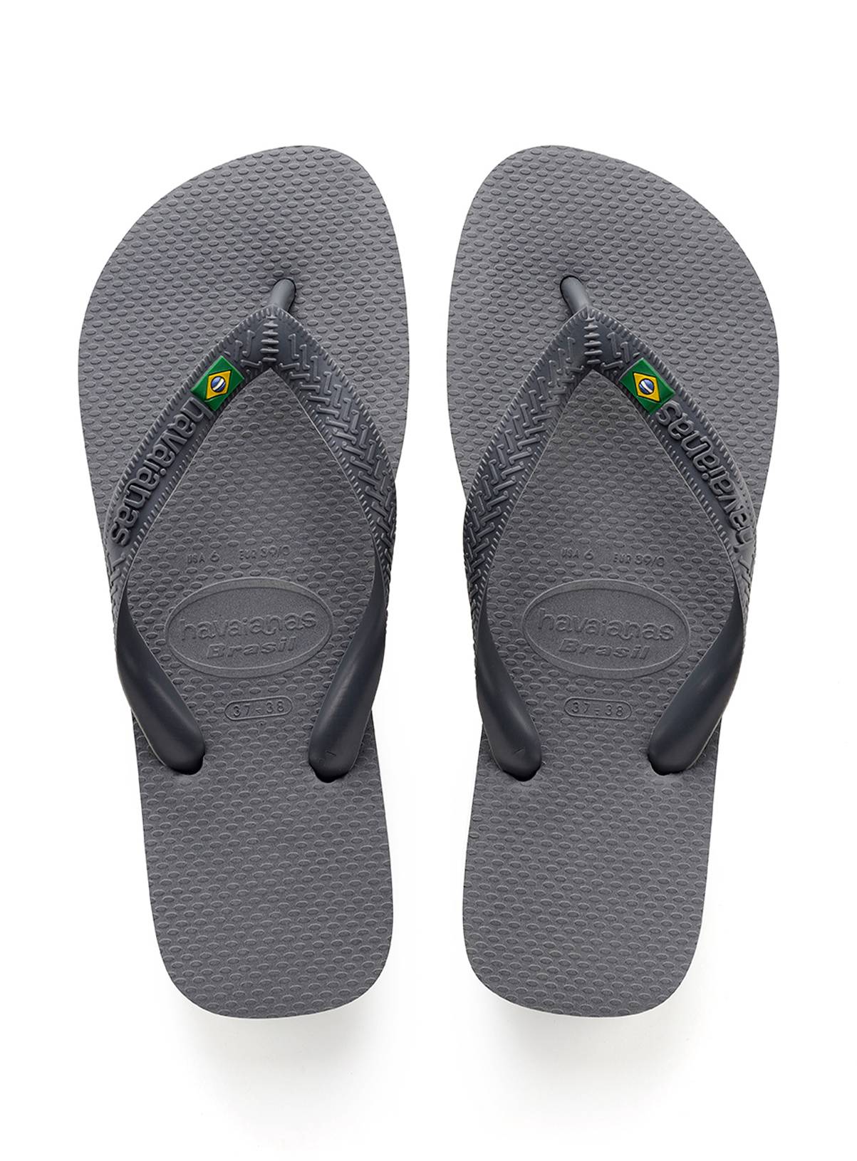  HAVAIANAS Brasil Flip Flops Steel Grey 41/42 - Image 1
