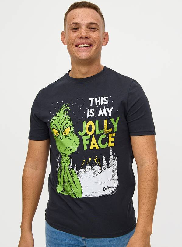 Grinch Christmas Jolly Face Printed T-Shirt XXXL