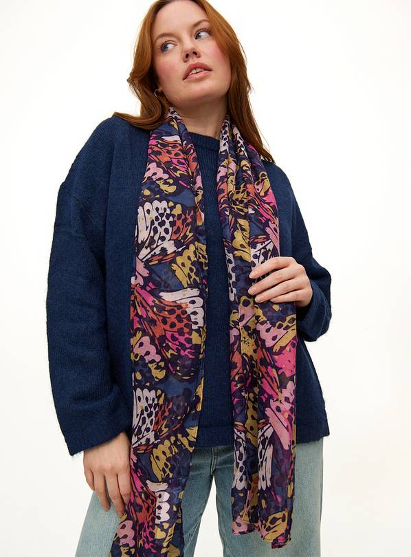 Abstract Butterfly Print Lightweight Scarf One Size