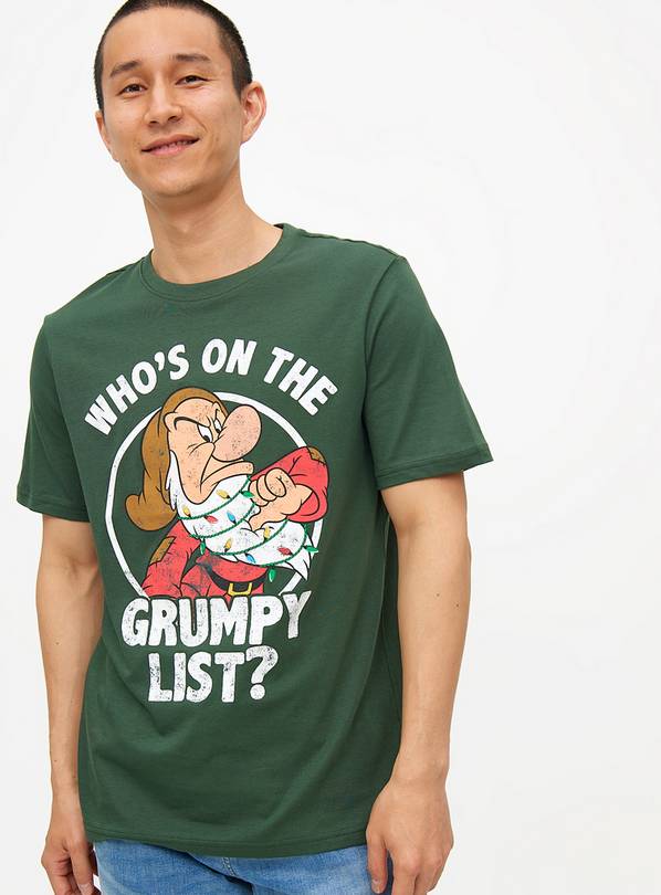 Disney Grumpy List Slogan Graphic T-Shirt XL
