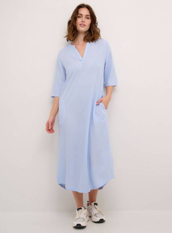 KAFFE Milia Midi Kaftan Dress Blue 12