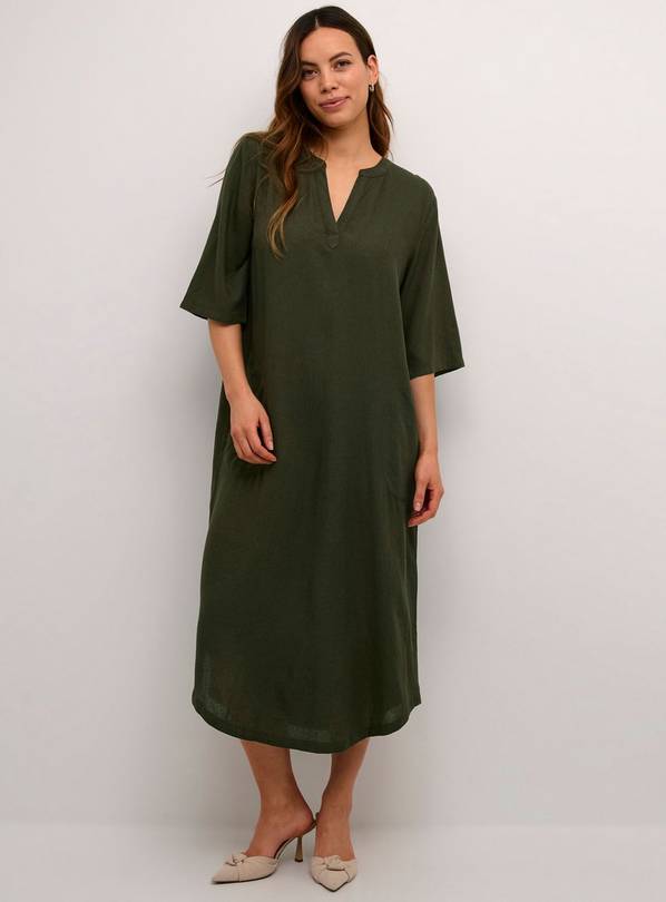 KAFFE Milia Kaftan Midi Length Dress Green 18