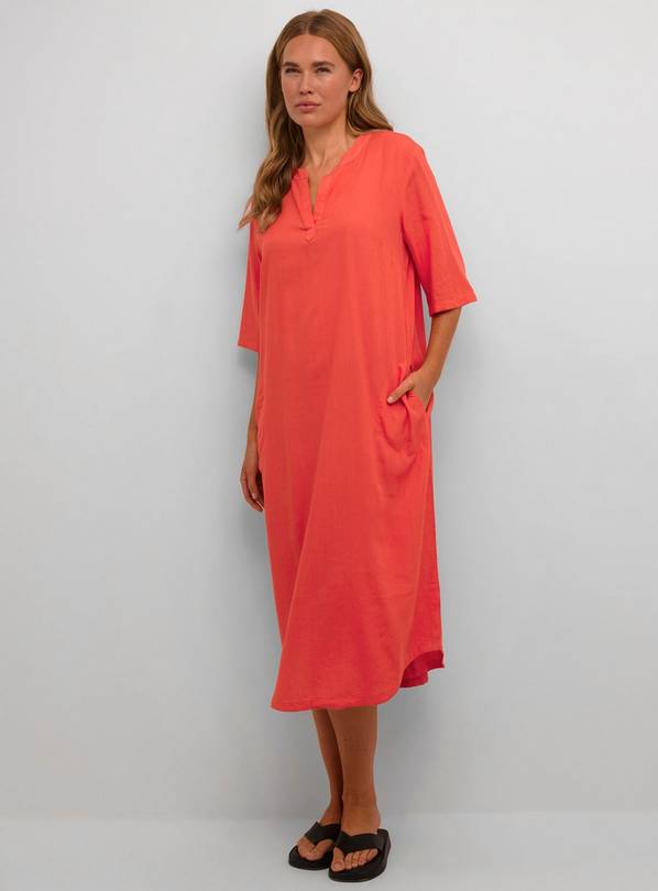 KAFFE Milia Kaftan Midi Length Dress Red 8