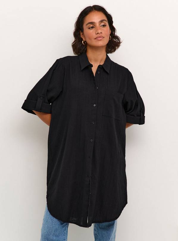 KAFFE Pauline Above Knee Length Shirt Dress Black 10