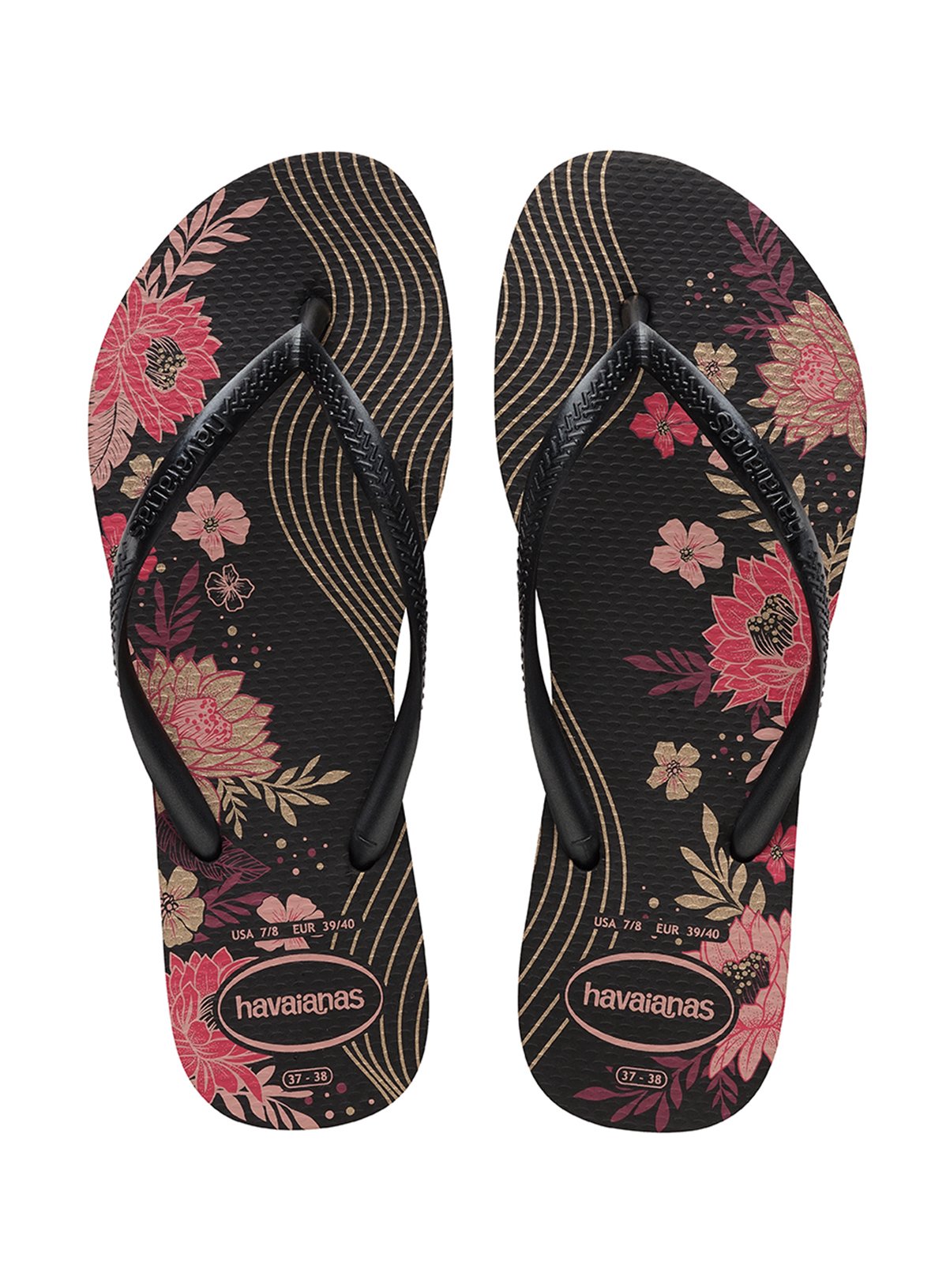 HAVAIANAS Slim Organic Flip Flops Black 37/38