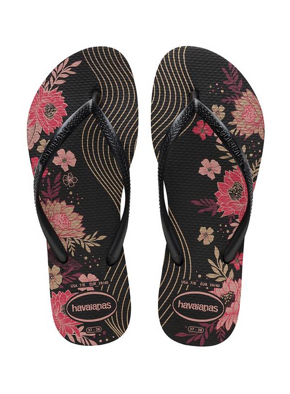 HAVAIANAS Slim Flip Flops Black 41/42