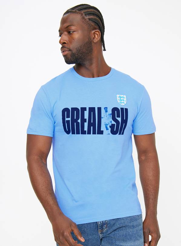Official FA England Grealish Graphic Blue T-Shirt S