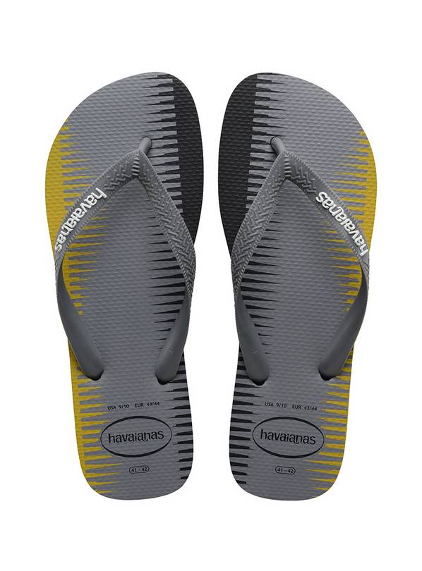  HAVAIANAS Top Trend Flip Flops Black & Steel Grey 45/46