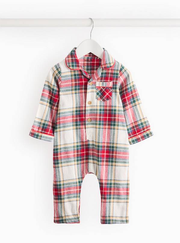 Matching Family Christmas Check Woven Romper 6-9 months