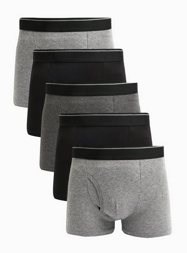 Grey Marl & Black Trunks 5 Pack XL