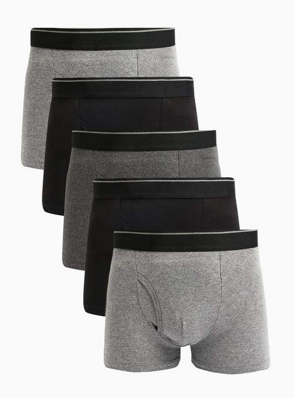 Grey Marl & Black Trunks 5 Pack XXL