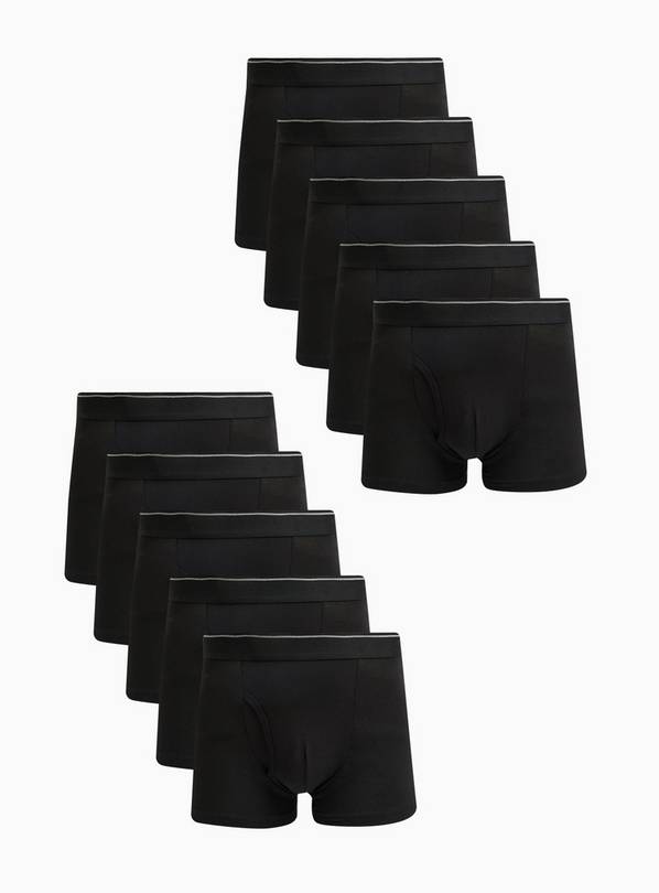 Plain Black Trunks 10 Pack XXL