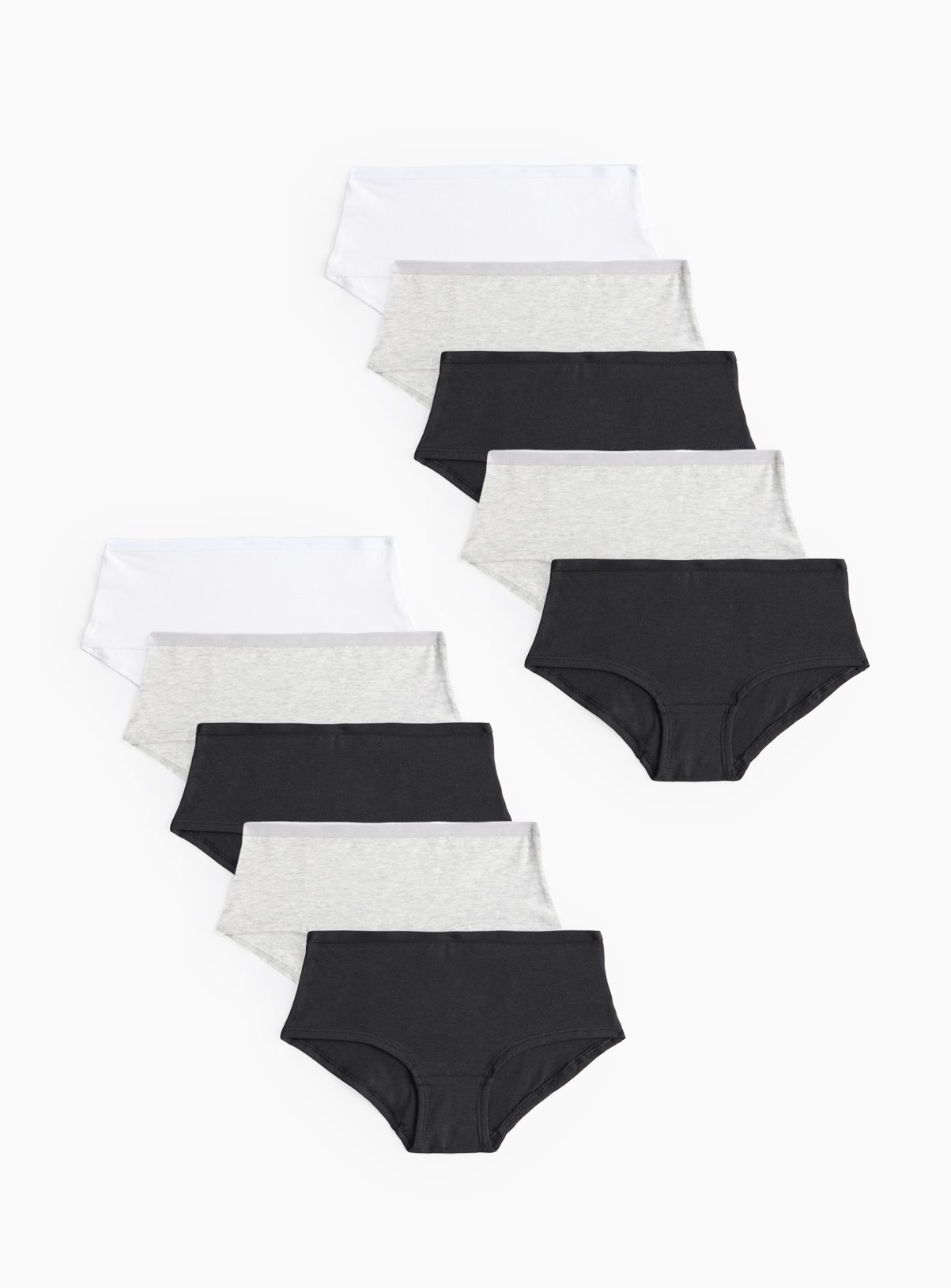 Monochrome Cotton Blend Briefs 10 Pack (5-6 Years) - Tu by Sainsbury's