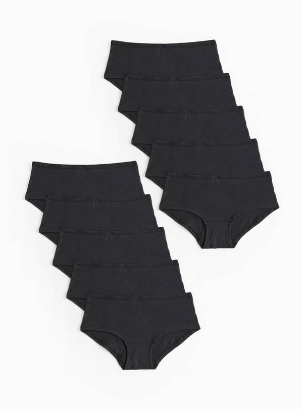 Black Shorts-Style Briefs 10 Pack 7-8 years