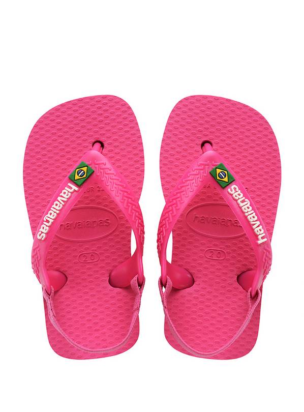  HAVAIANAS Baby Brasil Logo Ii Flip Flops Pink & White 17/18