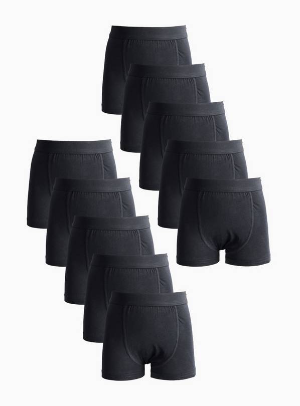 Plain Black Trunks 10 Pack 13-14 years