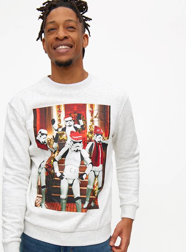 Star Wars Grey Storm Trooper Christmas Sweatshirt M