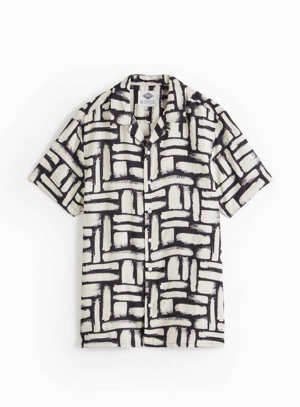 UNION WORKS Monochrome Rectangle Printed Shirt M