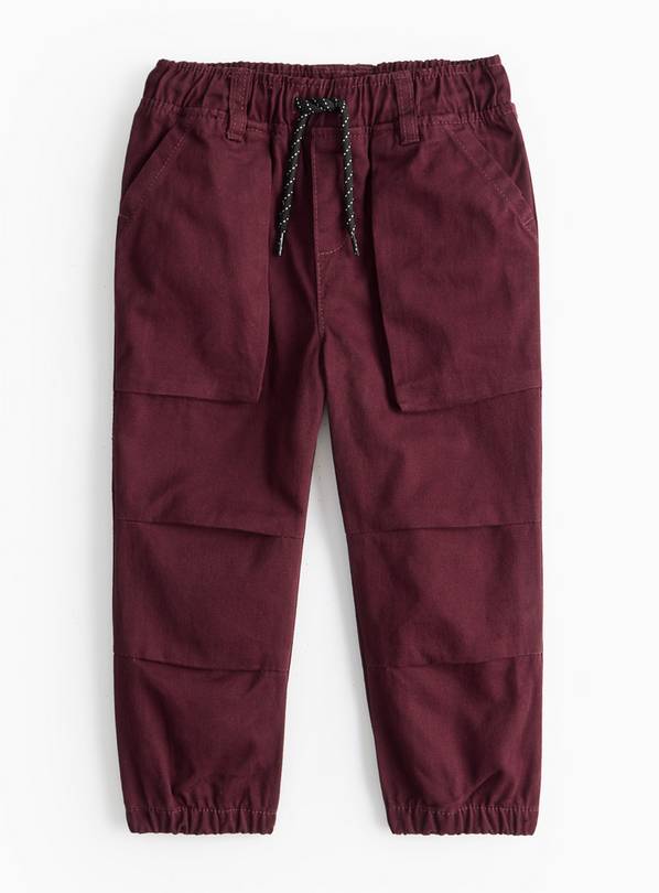 Burgundy Cargo Trousers 1-2 years