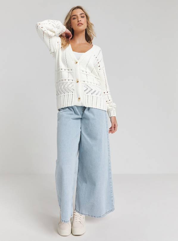 SIMPLY BE Pointelle Detail Chunky Cardigan 8-10
