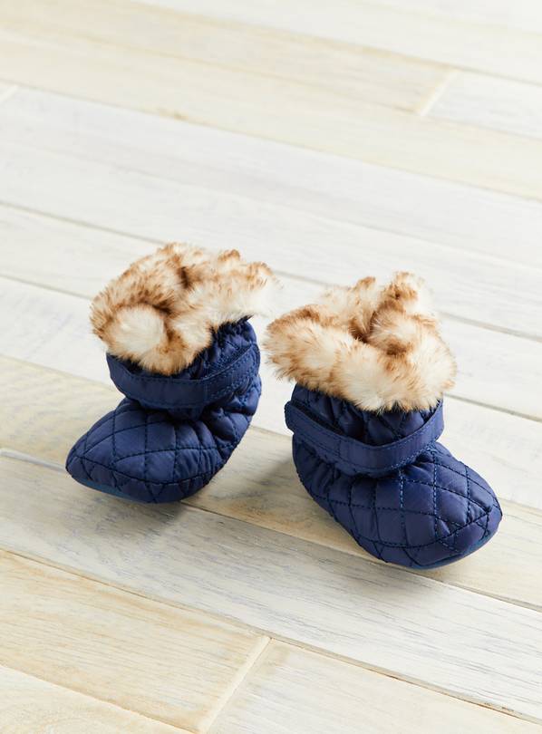 Navy Quilted Snow Boots Up to 3 mths