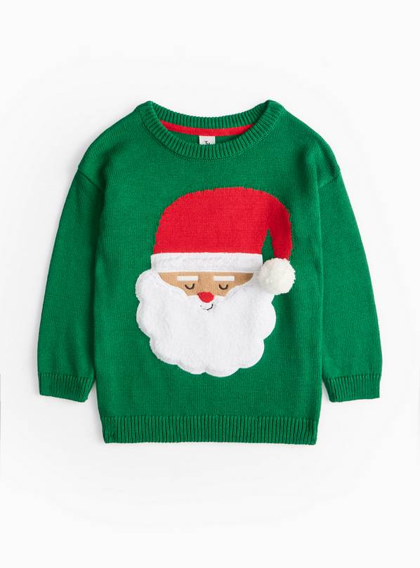 Green Santa Knitted Christmas Jumper 1-2 years