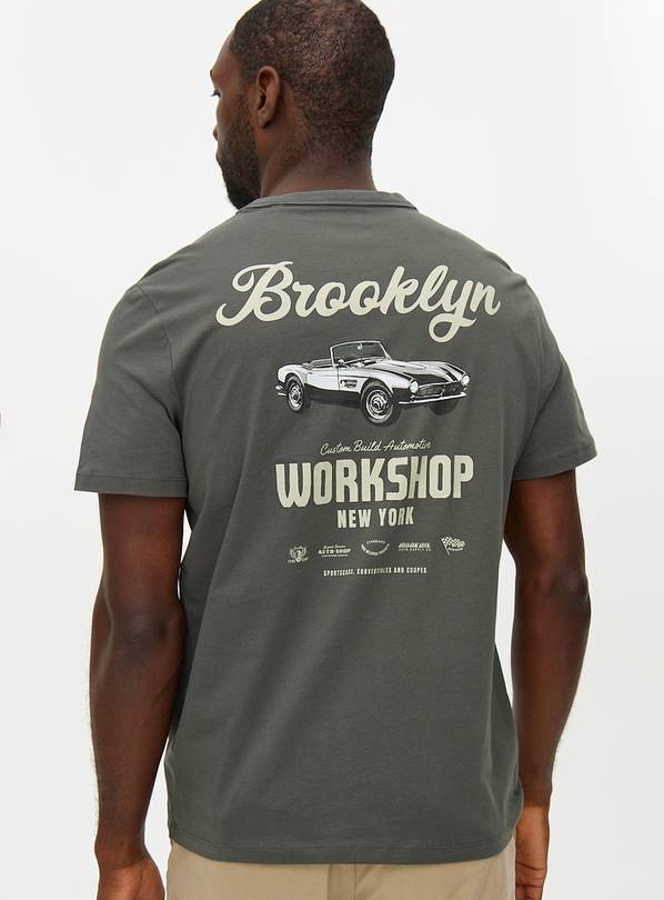 Charcoal Brooklyn Car Graphic T-Shirt XXXL