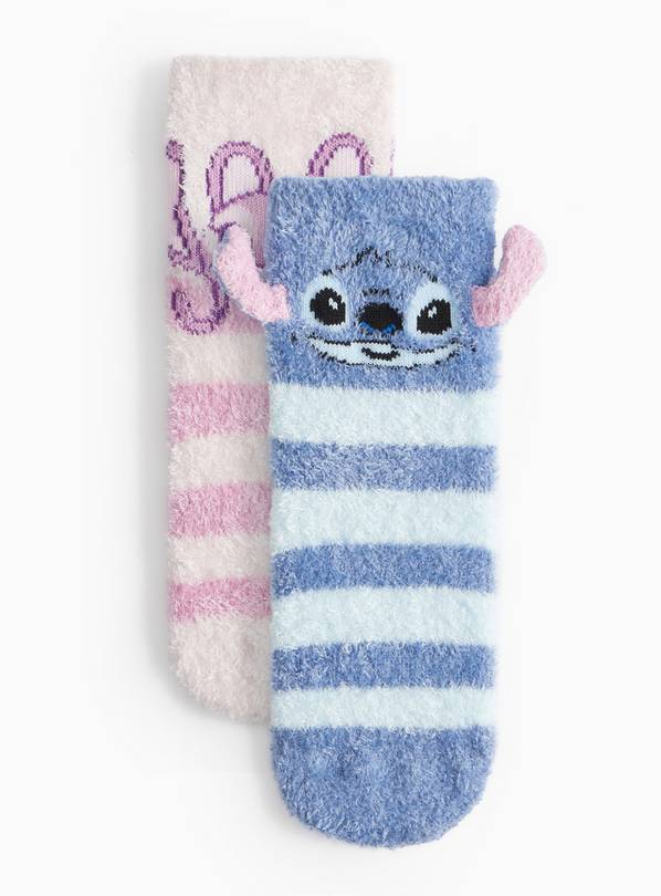 Disney Stitch & Angel Cosy Socks 2 Pack 4-5.5