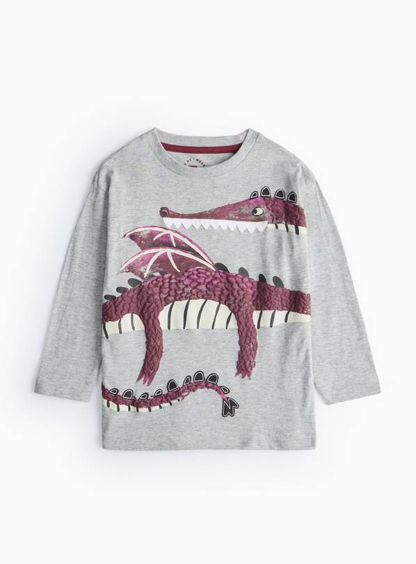 Grey Dragon Printed Long Sleeve Top 1-2 years