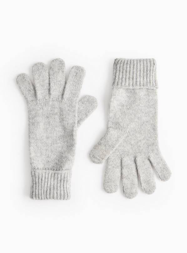 Grey Premium Knitted Gloves One Size