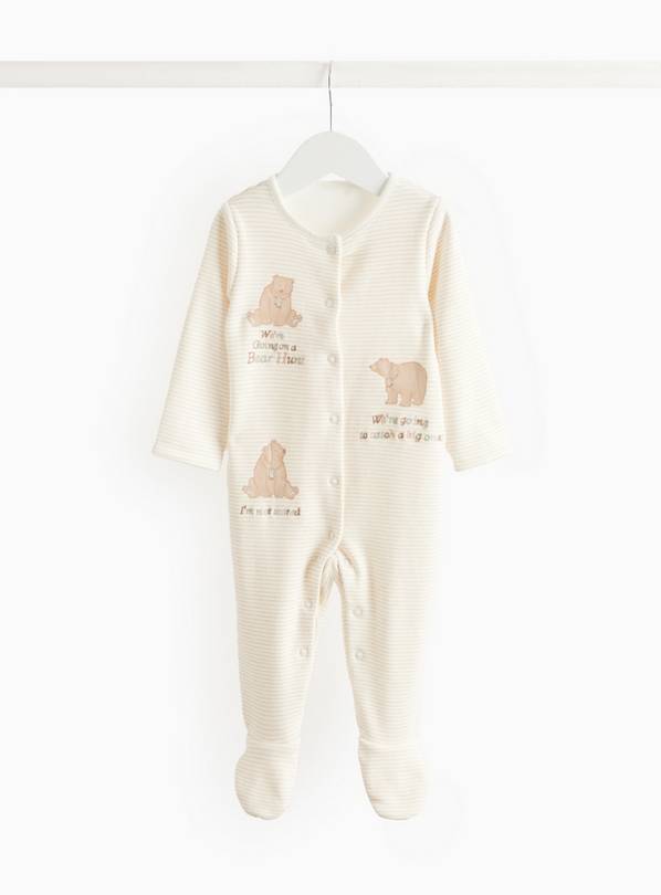 Bear Hunt Beige Character Print Sleepsuit  6-9 months