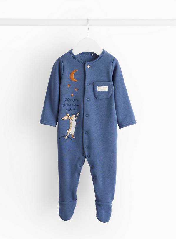 Guess How Much I Love You Blue Fleece Lined Sleepsuit Up to 1 mth