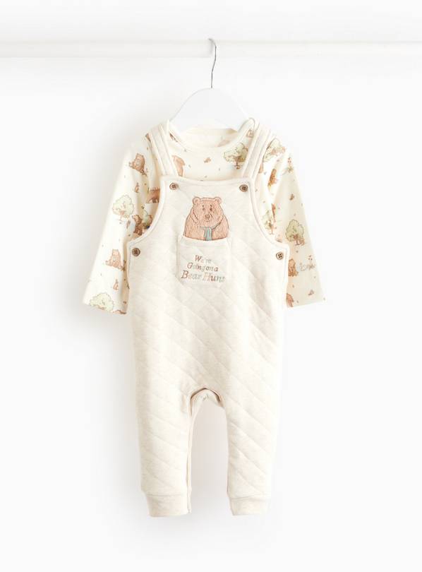 Bear Hunt Dungaree's & Bodysuit Set 6-9 months