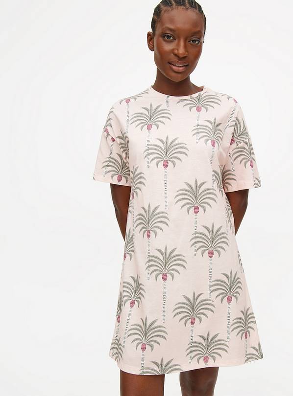 Pink Palm Tree Print Nightdress 22