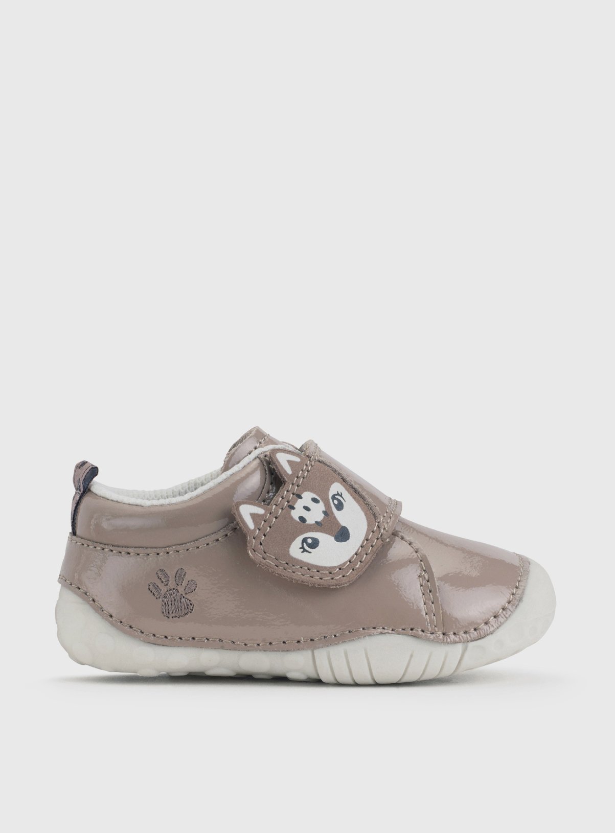 START-RITE Wild Fawn Taupe Patent Leather Pre Walker Shoes 4.5 Infant