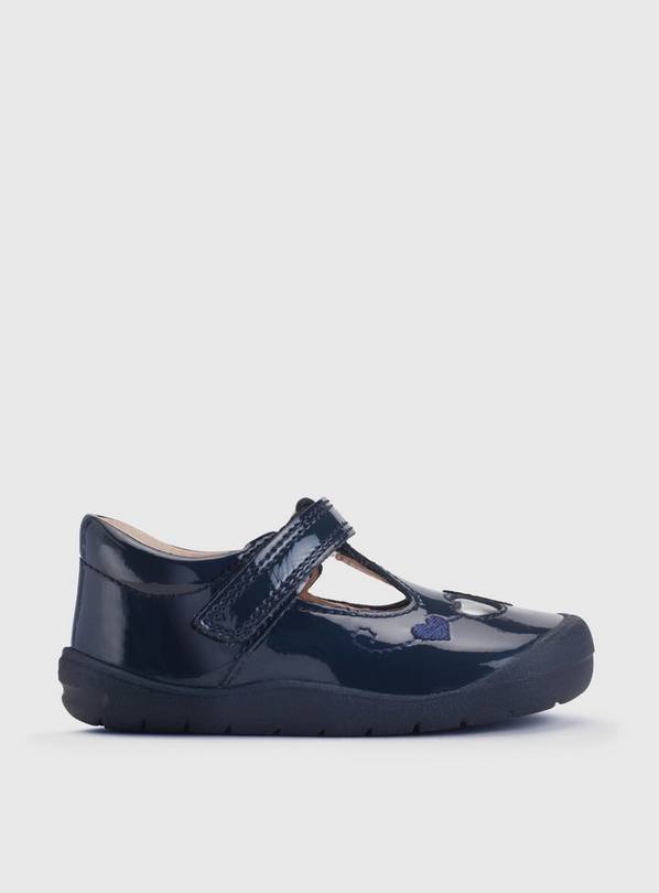 START-RITE Party Navy Patent Leather T Bar First Steps Shoes 3 Infant