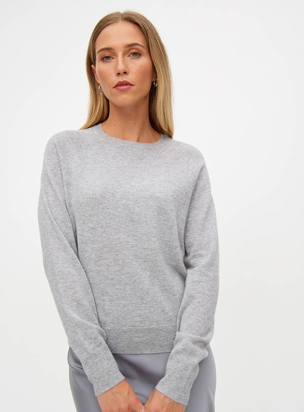 Grey Cashmere Blend Raglan Jumper 10