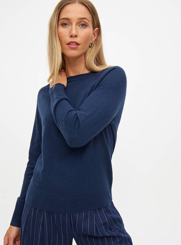 Navy Cashmere Blend Raglan Jumper 22