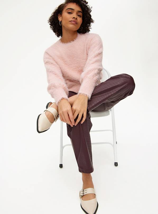 Pink Fluffy Crew Neck Jumper 18