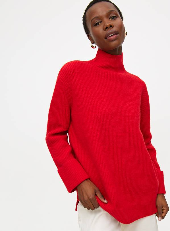 Oversized red jumper hotsell